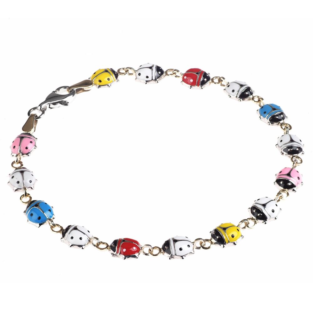 Jewelry For Trees 14k Yellow Gold & Sterling Silver Multi Colored Ladybug Bracelet at Sears.com