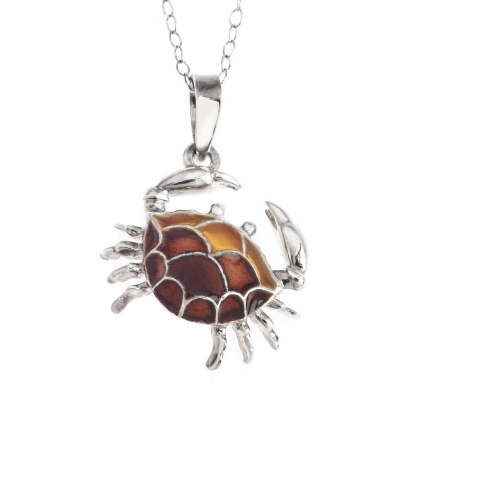 Jewelry For Trees Sterling Silver Brown Enamel Crab Pendant at Sears.com