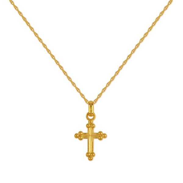 wood gold jewelry Small Gold Cross Necklace for Women | 600 x 600