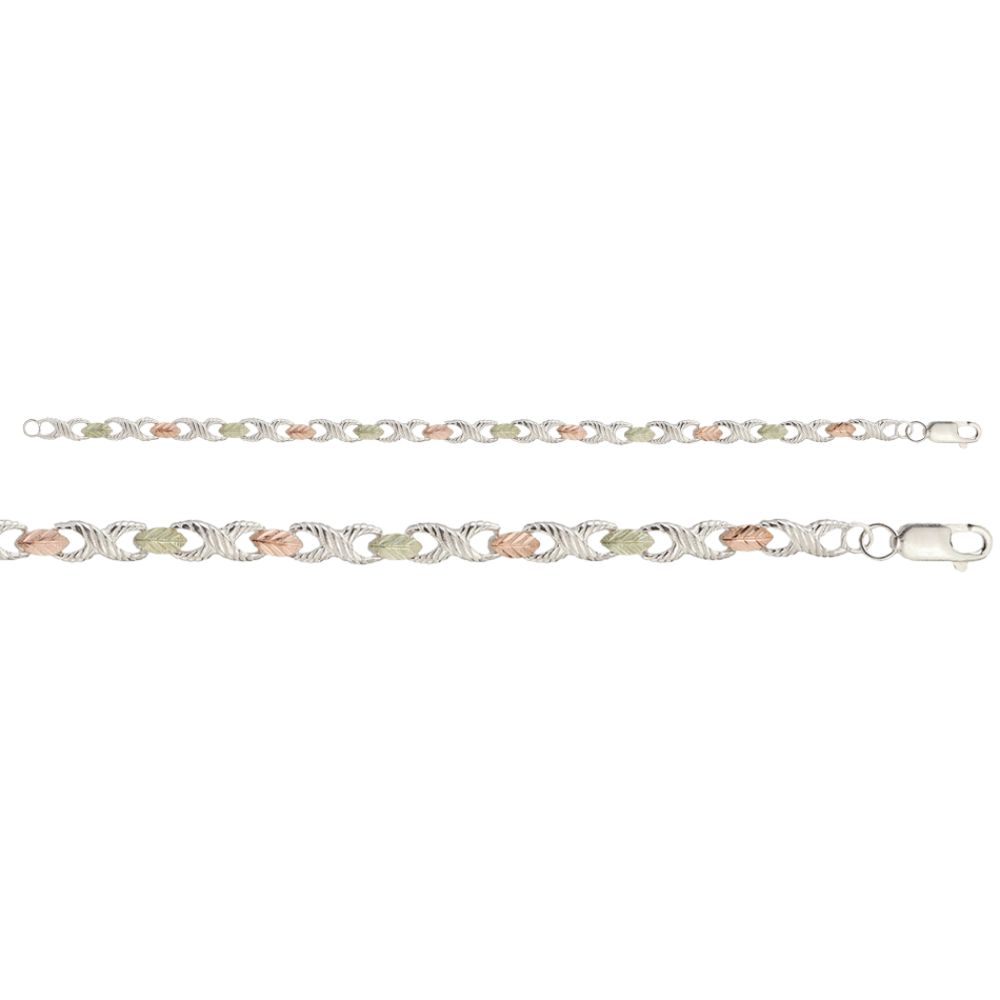 Black Hills Gold 12K Tricolor Gold Over Sterling Silver X's & O's Bracelet at Kmart.com