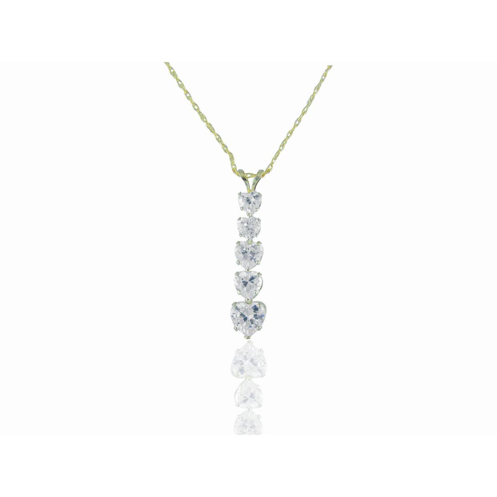 &nbsp; 10KT Gold Heart Shaped Cubic Zirconia Pendant