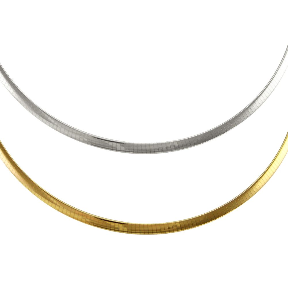 10K Gold and Sterling Silver Reversible Omega Necklace 17" at Sears.com