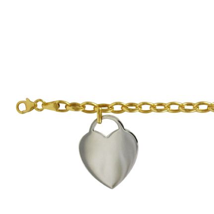 10k Gold and Sterling Silver Heart Tag Bracelet at Sears.com