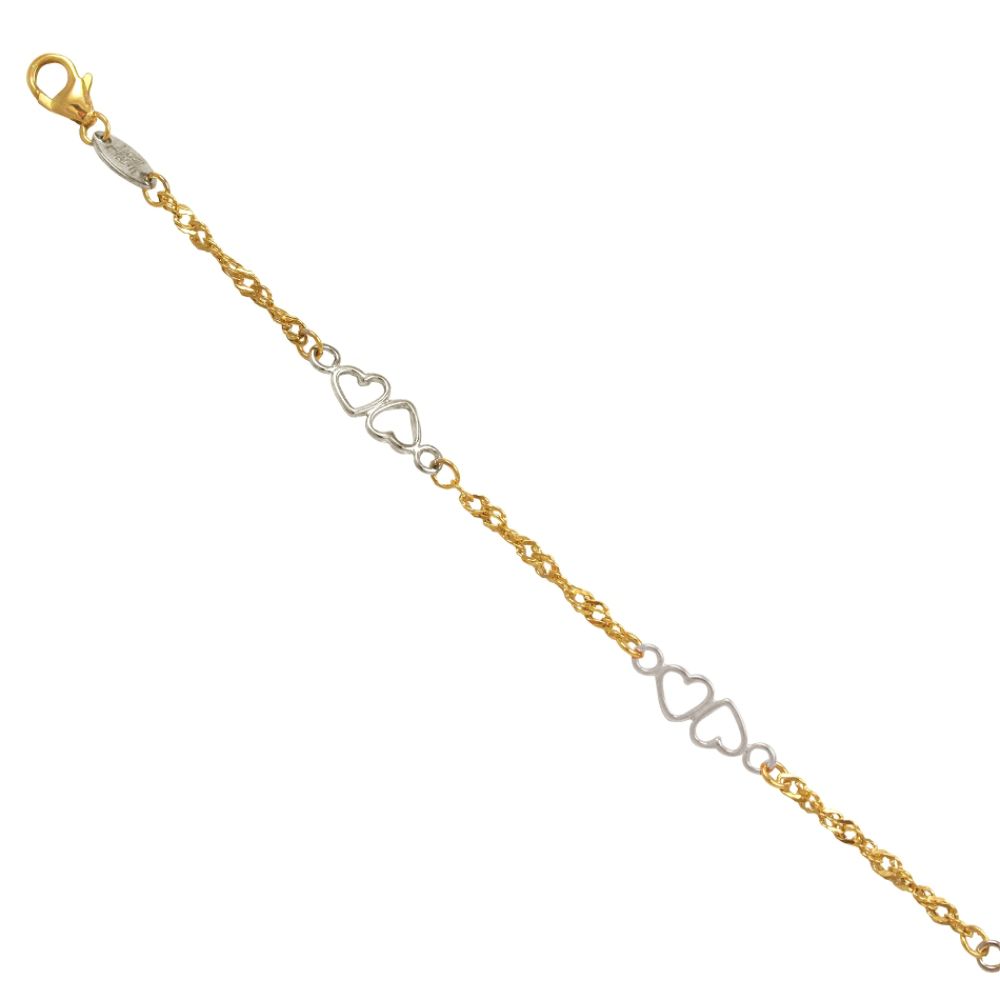 10K Gold and Sterling Silver Double Hearts Anklet at Kmart.com