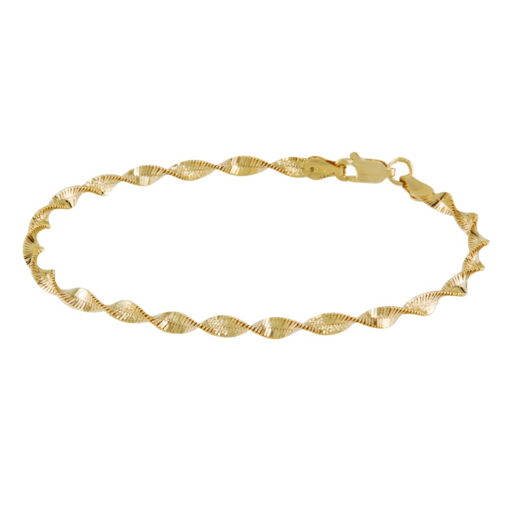 8" Magic Twist Chain Bracelet. Gold over Sterling Silver