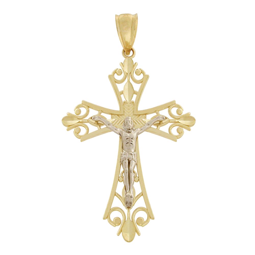 14K Yellow and White Gold Crucifix Charm at Sears.com
