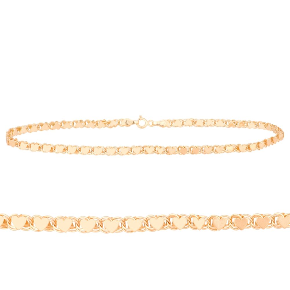 Yellow Gold Mirror Heart Rope Anklet at Sears.com