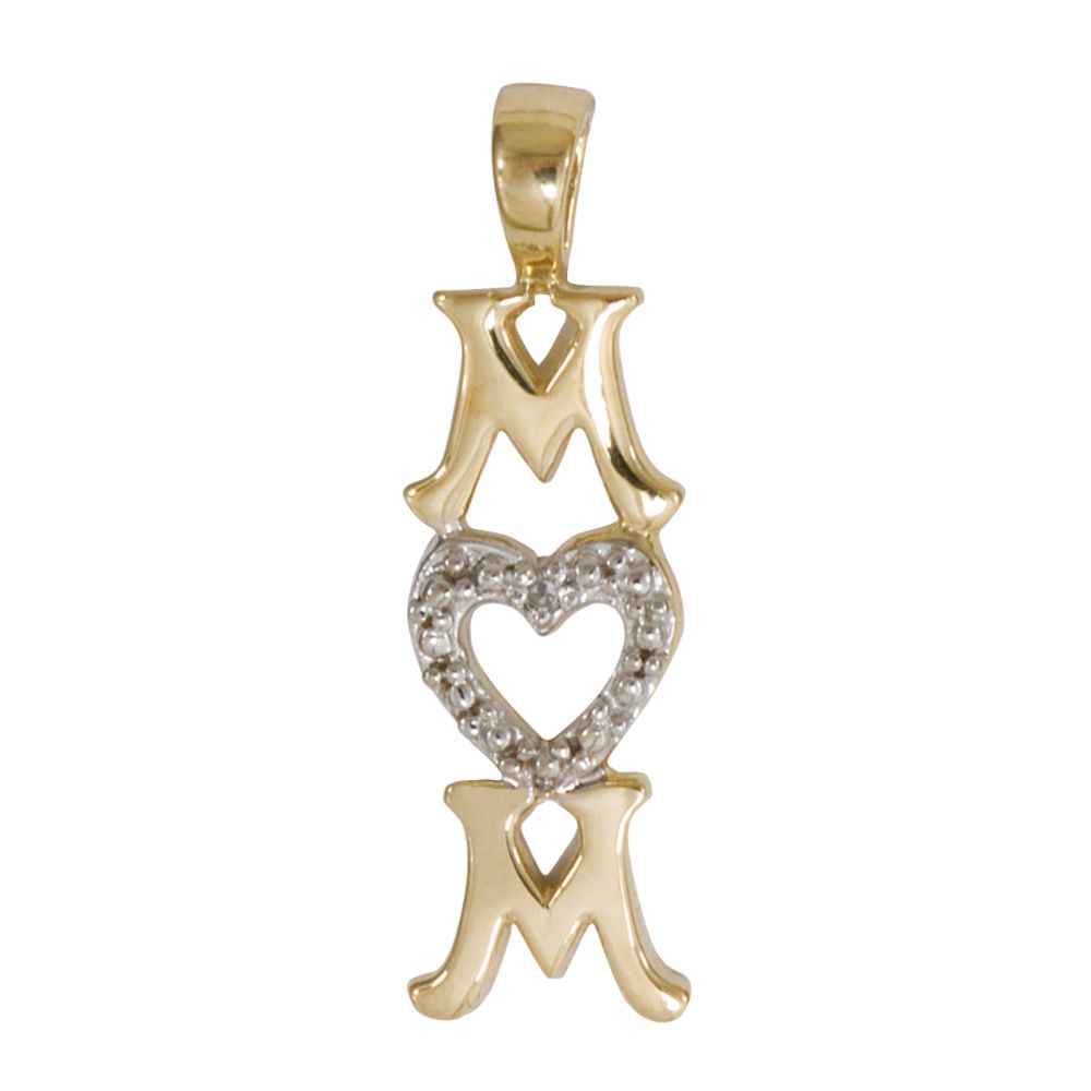 Diamond Vertical "Mom" Charm. 10K Yellow Gold at Sears.com