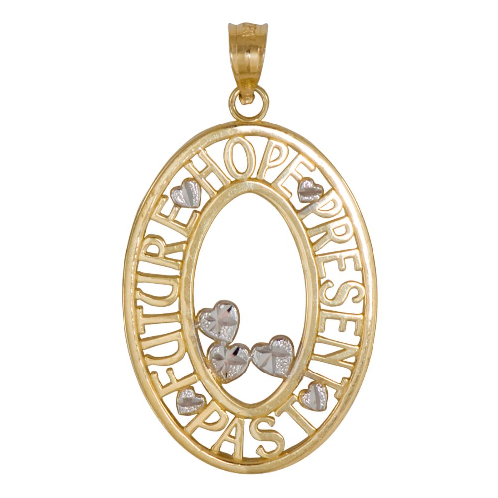 Hope, Past, Present and Future Oval Pendant. 10K White and Yellow Gold at Sears.com