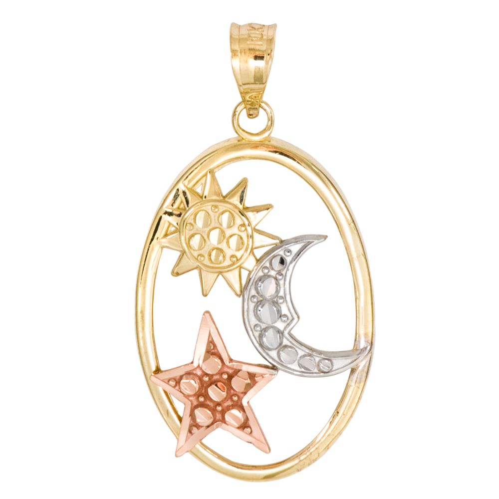Oval with Moon, Sun and Stars Charm. 10K Yellow Gold at Sears.com