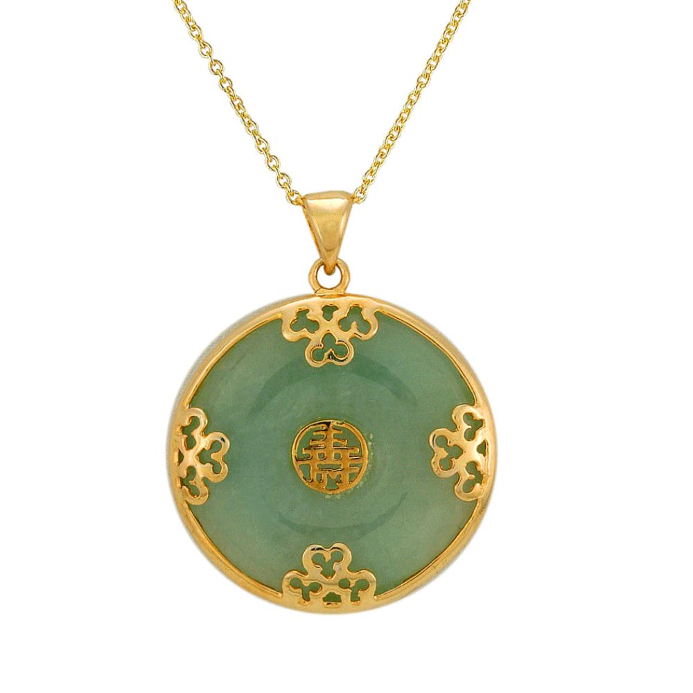 6 Lucky Wishes Jade Donut Pendant. 18K Yellow Gold Over Sterling Silver at Sears.com