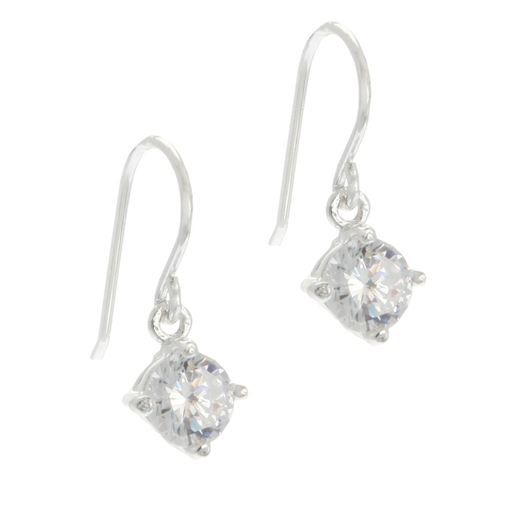 Cubic Zirconia Round Drop Earrings on Sterling Silver Wires at Sears.com
