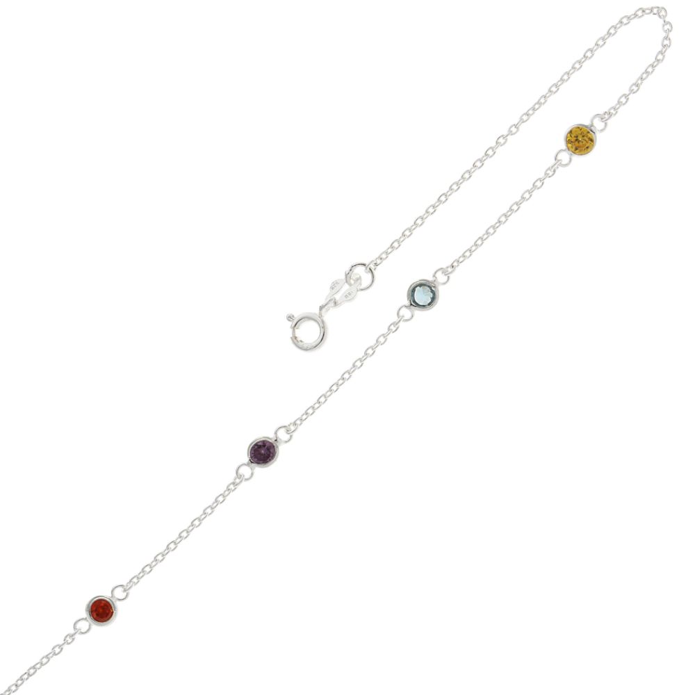 Sterling Silver and Multicolor Stone 18" Chain Necklace at Sears.com