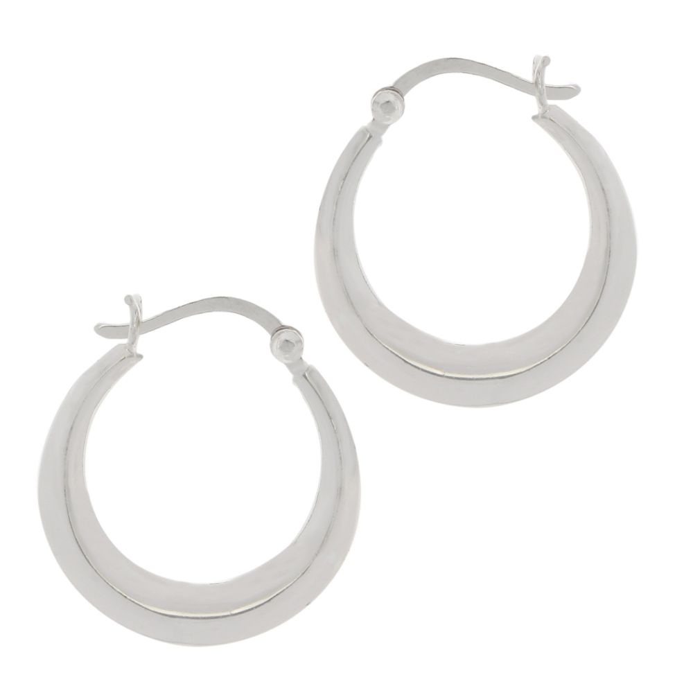 Sterling Silver Medium Round Knife Edge Hoop Earrings at Kmart.com