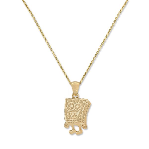 Disney Sterling Silver Gold Plated Spongebob Pendant
