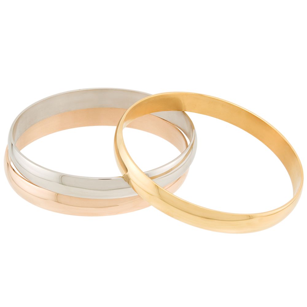 Tri-Color Stainless Steel Bangle Bracelet at Sears.com