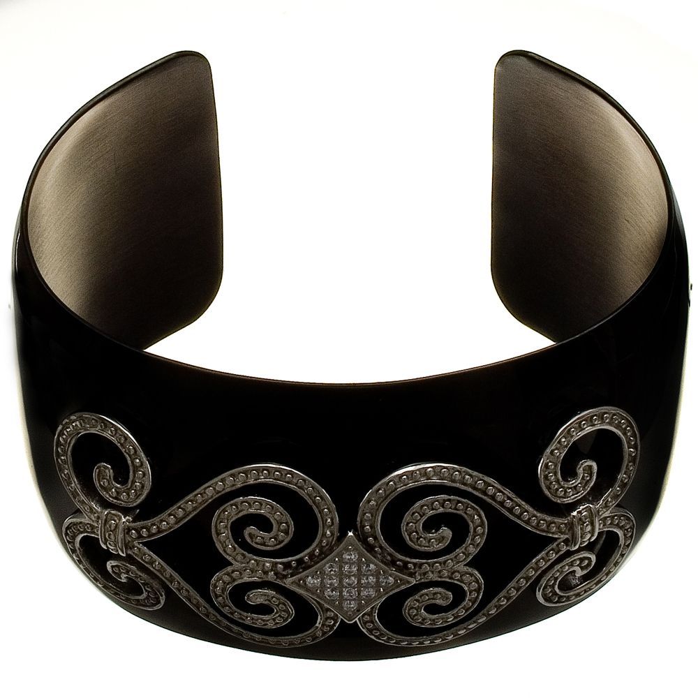 Stainless Steel Black Cuff Bangle at Sears.com