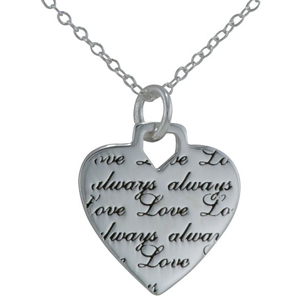 Reflections Love Always Heart Pendant In Sterling Silver