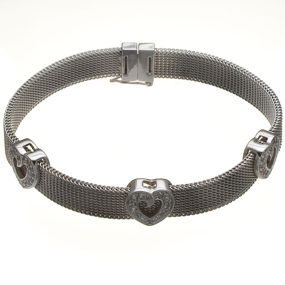 Stainless Steel Bracelet with Cubic Zirconia