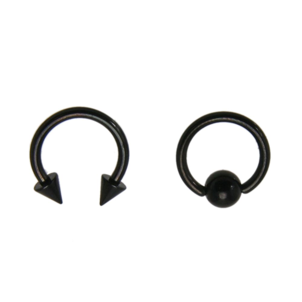 BodyBling 2-Pack Horseshoe Body Ring w/Cone/Captive Bead Accents in Black 18 Gauge Steel at Kmart.com