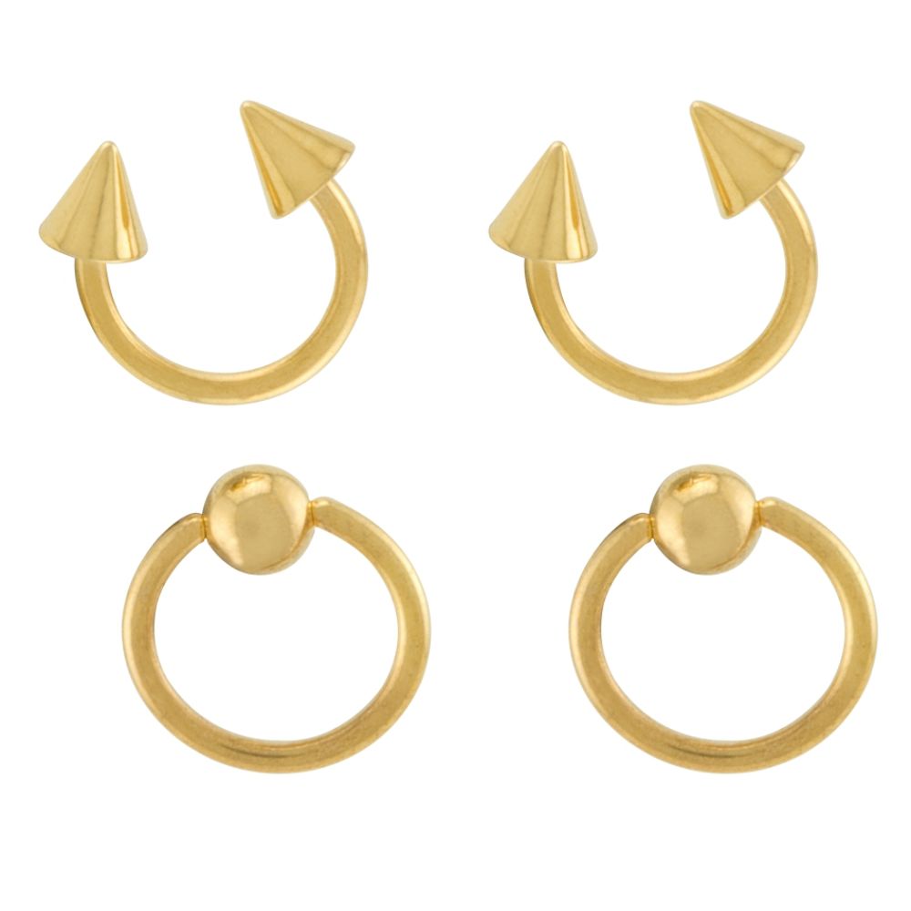 BodyBling 4-Pack Horseshoe Body Ring w/Captive and Cone Beads in Goldtone 16 Gauge Steel at Sears.com