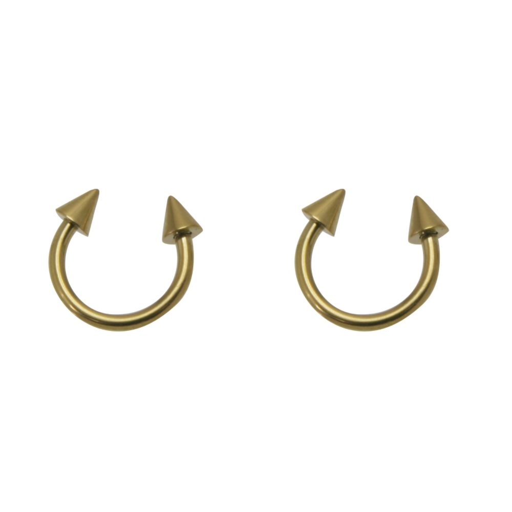 BodyBling 2-Pack Horseshoe Body Ring with Cone Bead Accents in Goldtone 14 Gauge Steel at Sears.com