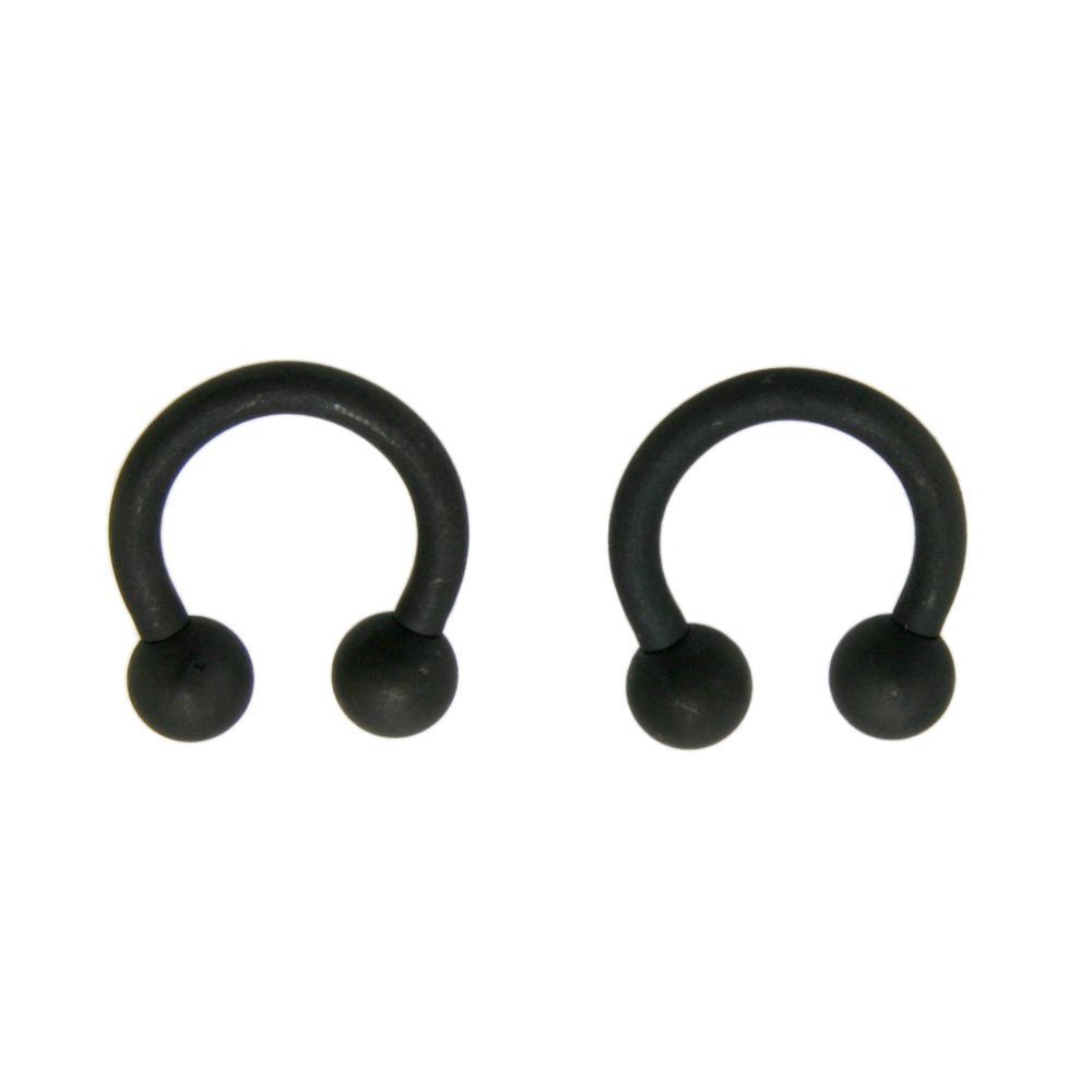 BodyBling 2-Pack Horseshoe Body Ring with Round Bead Accents in Black 10 Gauge Steel at Kmart.com