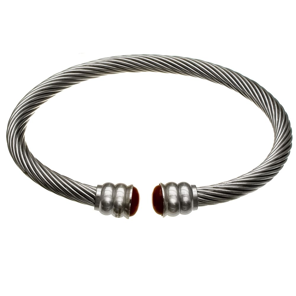 Stainless Steel Twist Bangle Bracelet with