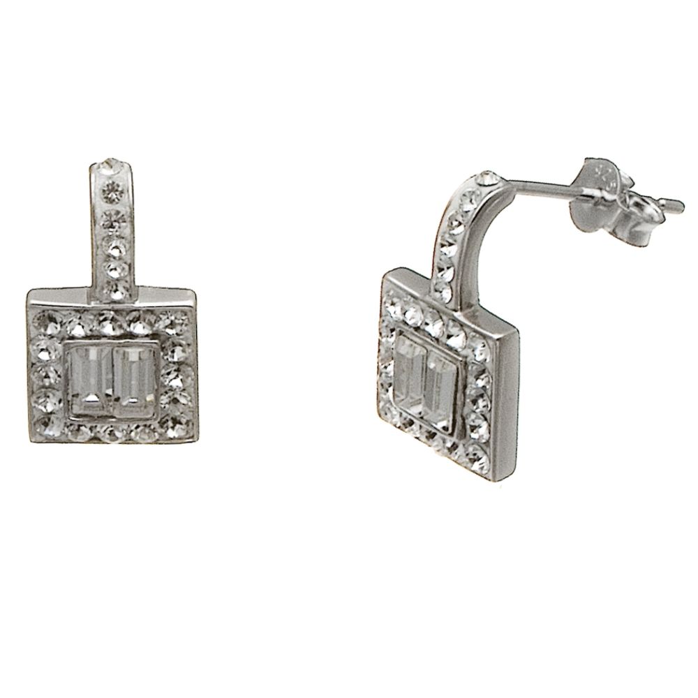 Swarovski Crystal and Sterling Silver Square Drop Earring at Sears.com
