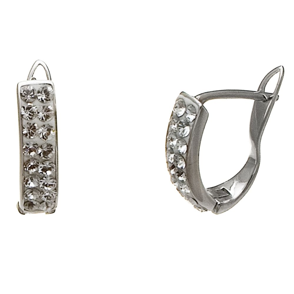 Swarovski Crystal and Sterling Silver Hinge Back Earring at Sears.com