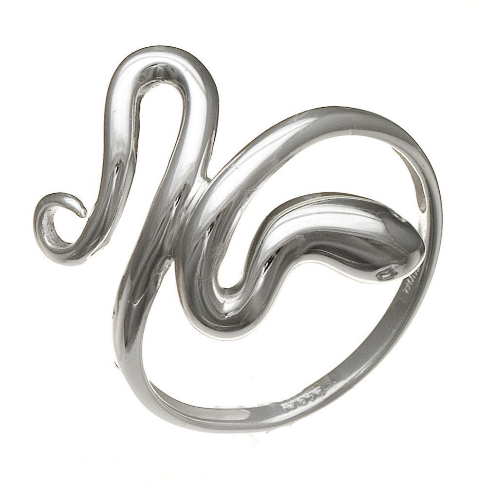 Silver Earth Snake Ring in Sterling Silver