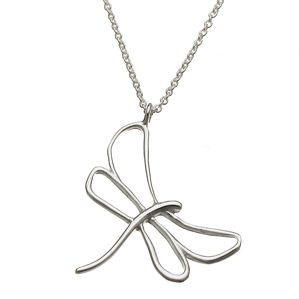 Silver Earth Dragon Fly Pendant in Sterling