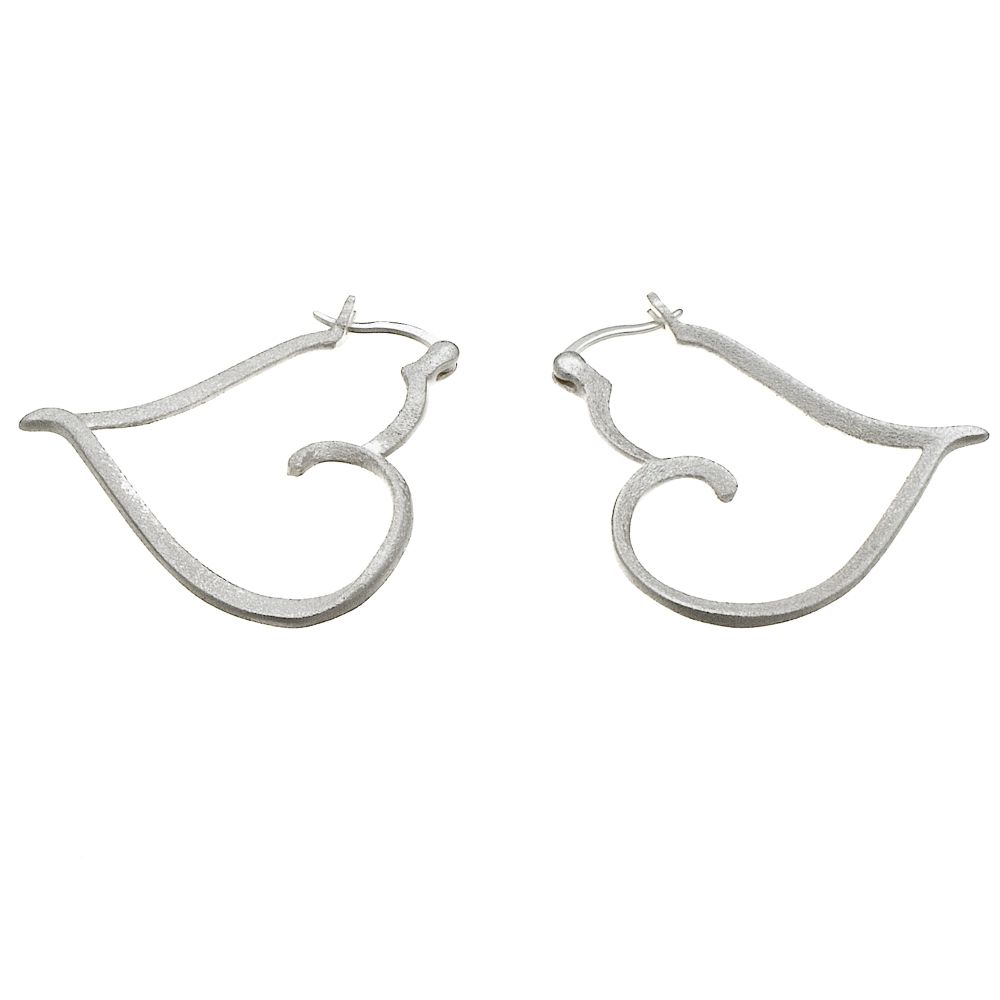 Silver Earth Open Heart Hoop Earring in Sterling Silver at Sears.com
