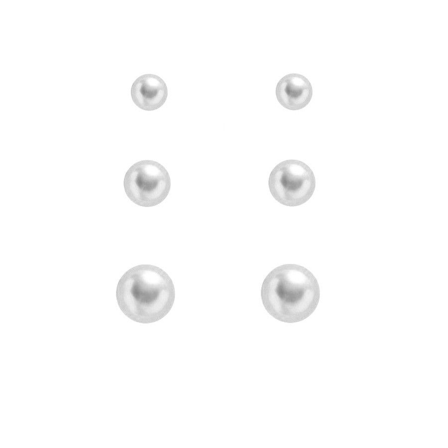 Ball Stud Earring Set in Sterling Silver