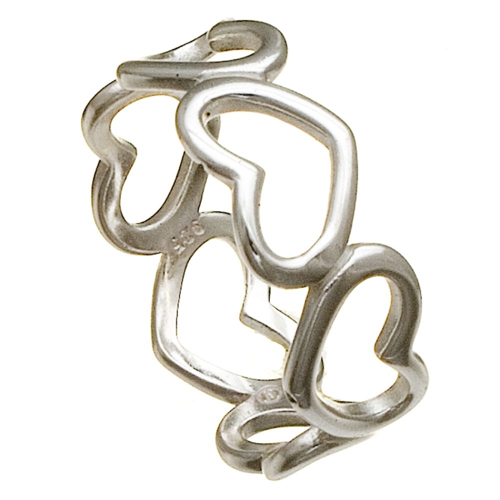 Silver Earth Heart Ring in Sterling Silver