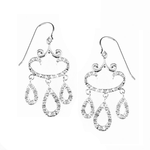 Diamond Mystique Diamond Accent Crown Chandelier Earrings In Platinum