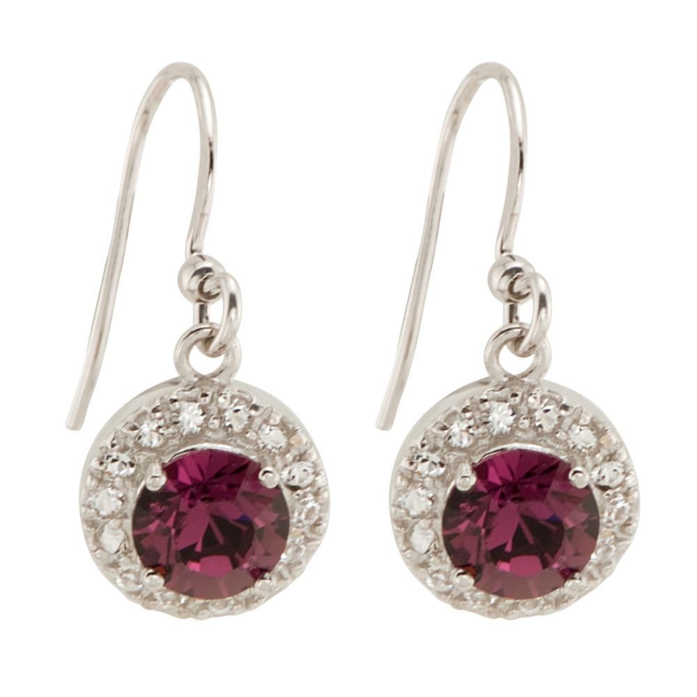 Amethyst Crystal Drop Earrings in Rhodium over Sterling Silver at Sears.com