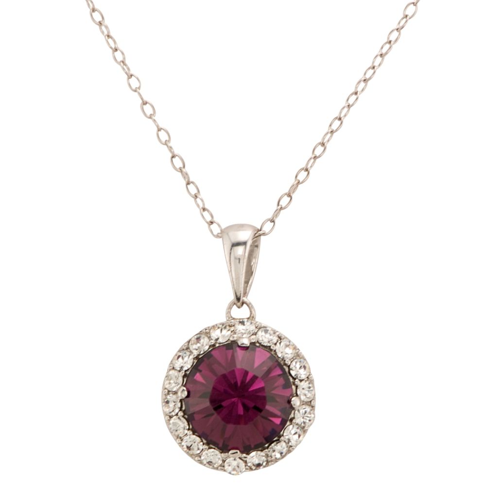 Amethyst Crystal Pendant in Rhodium over Sterling Silver at Sears.com