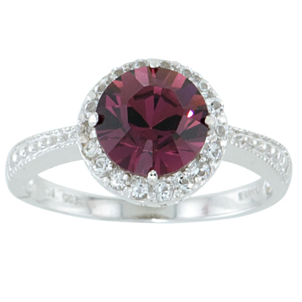 Amethyst Crystal Ring in Rhodium over Sterling Silver at Sears.com