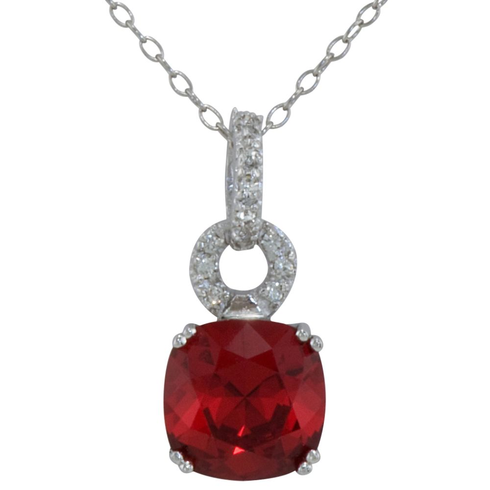 Cushion cut Siam & Clear Swarovski Crystal Pendant in Rhodium over SS at Sears.com