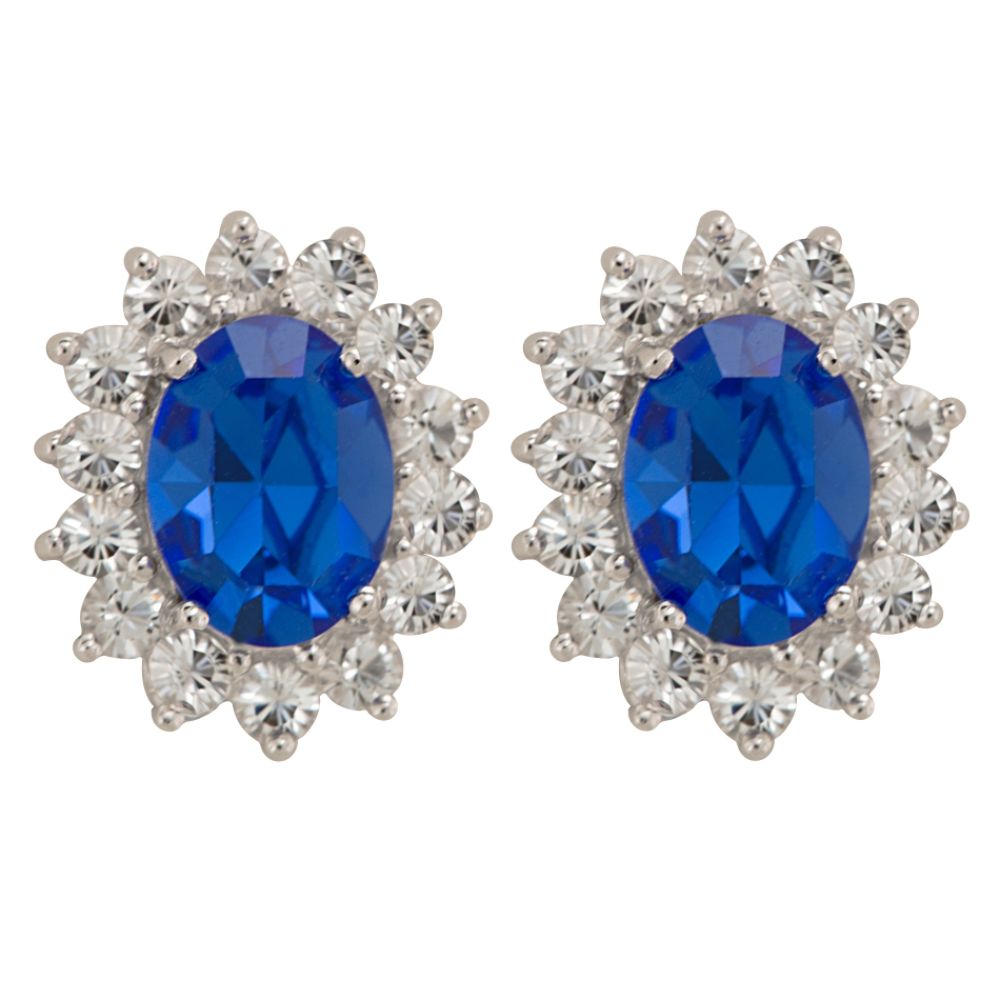 Sapphire Crystal Earrings in Rhodium over Sterling Silver at Sears.com