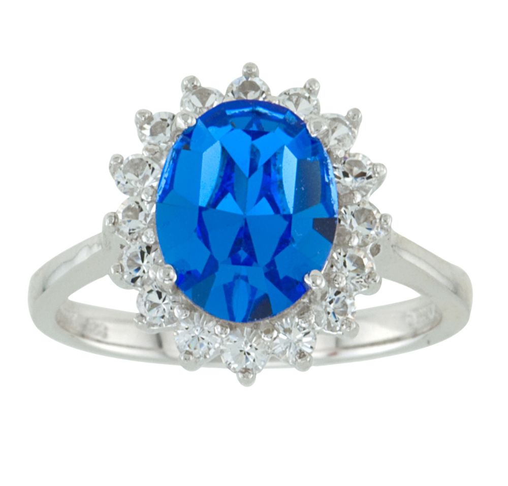Sapphire Crystal Ring in Rhodium over Sterling Silver at Sears.com