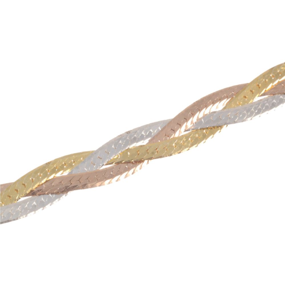 3-Row Braided Bracelet in Tri-Color Sterling Silver at Sears.com