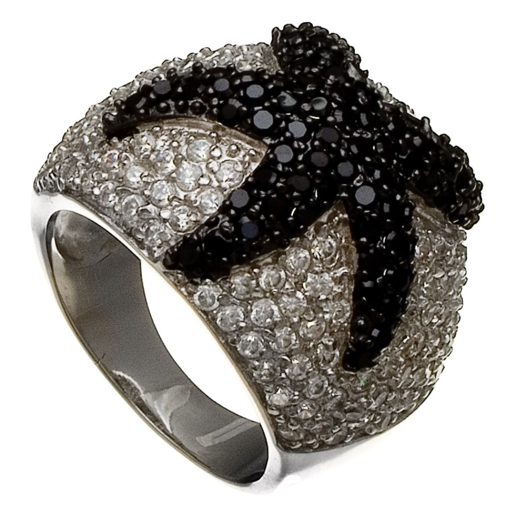 Cubic Zirconia Starfish Ring in Sterling Silver