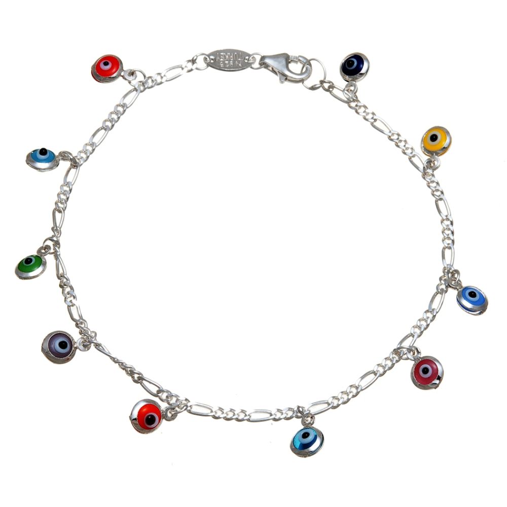 Glass Evil Eye Dangle Sterling Silver Bracelet at Sears.com