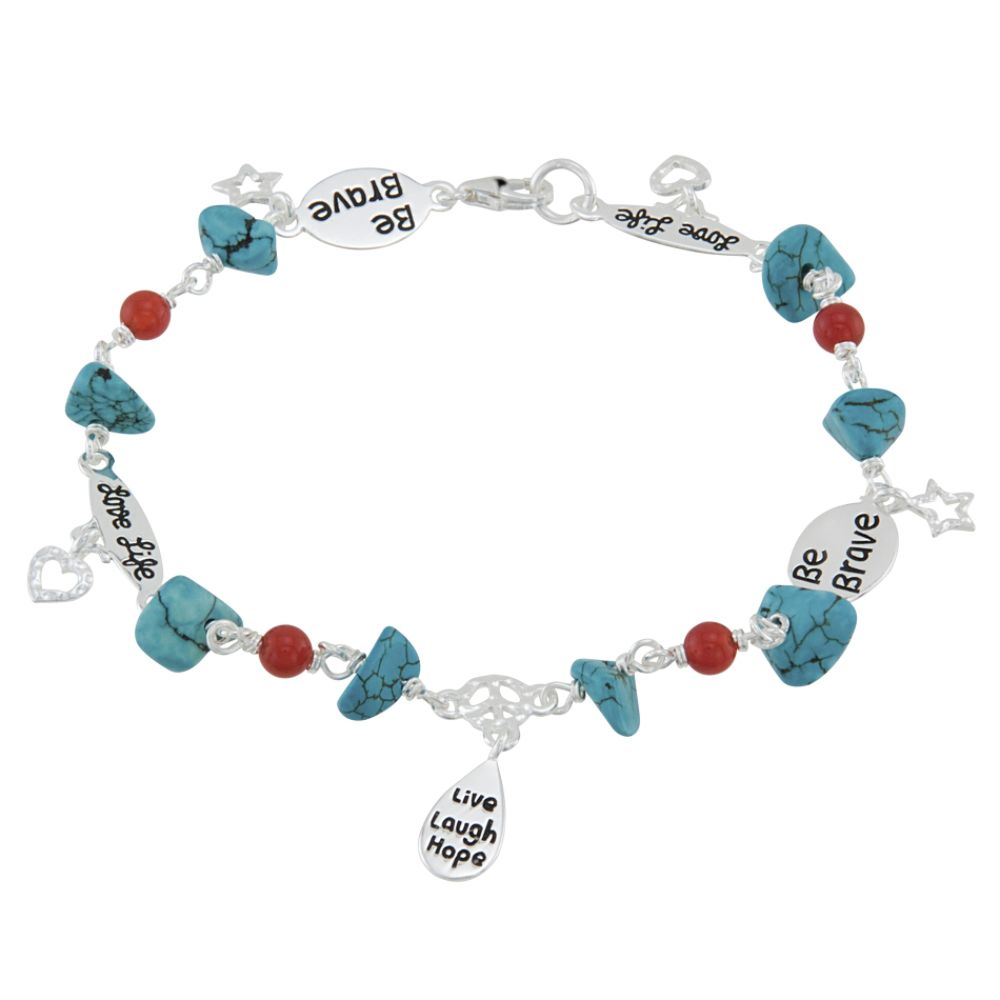 Be Brave Love Life Sterling Silver Bracelet