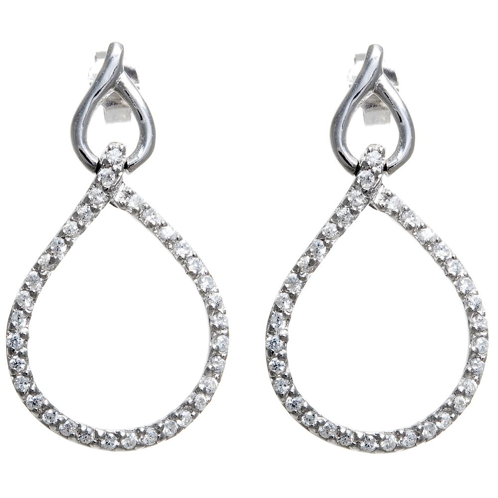 Black CZ Sterling Silver Earrings