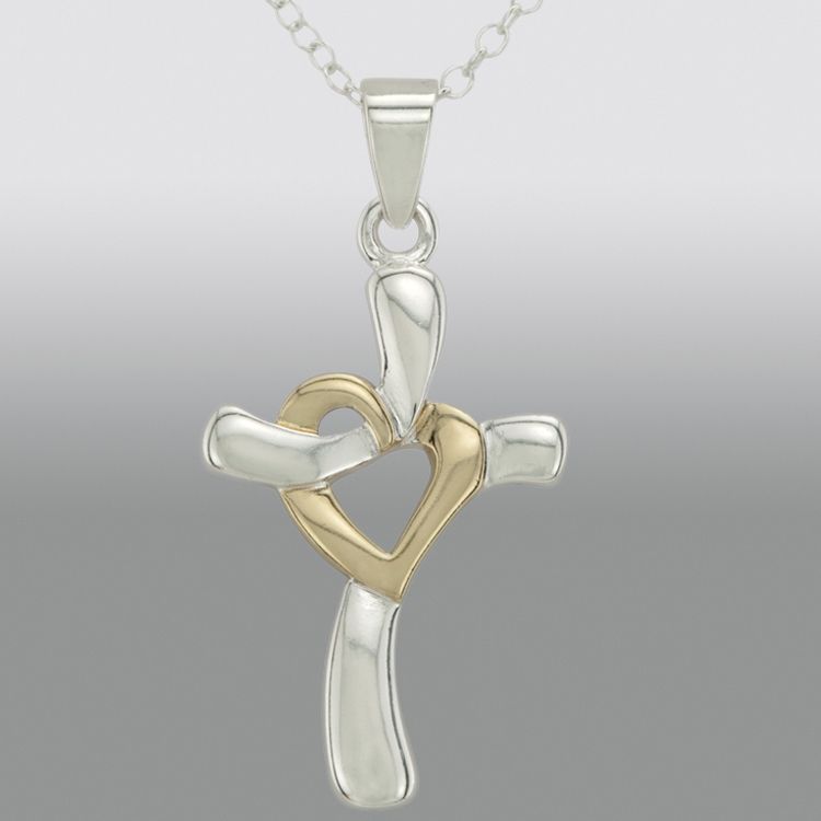 Sterling Silver Cross with Heart Pendant at Sears.com