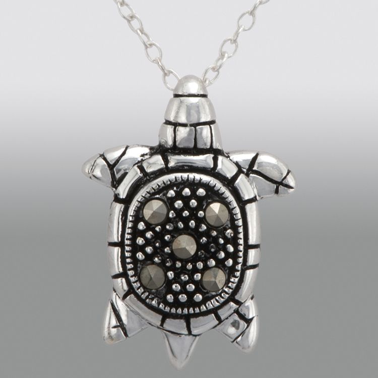 Sterling Silver Marcasite Turtle Pendant at Sears.com