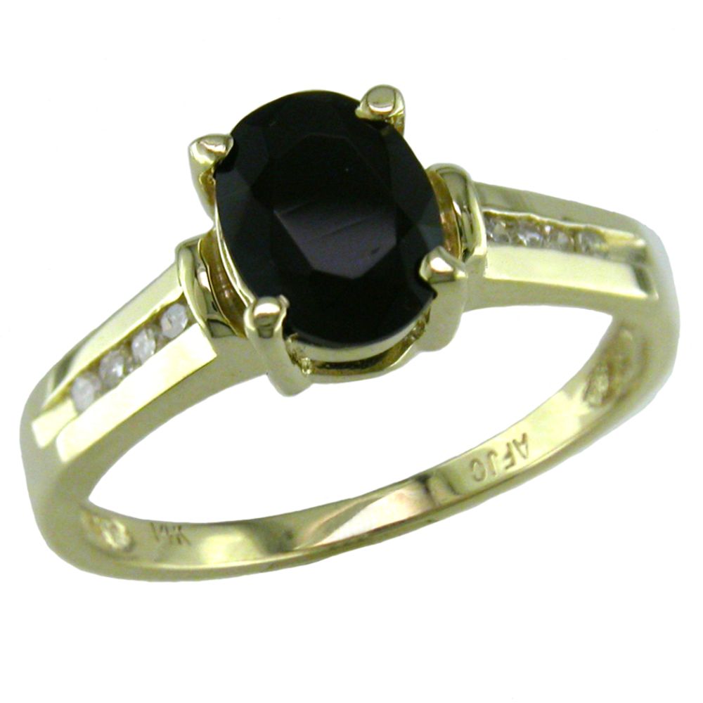 Black Onyx and Diamond Accent Oval Ring. 10k Yellow Gold at Sears.com